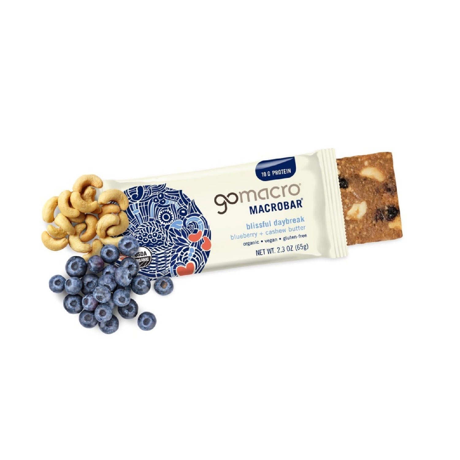 أشرطة بروتين نباتية عضوية من GoMacro MacroBar، 11 جرامًا من البروتين النباتي، 280 سعرًا حراريًا (2.3 أونصة، 12 قطعة) 