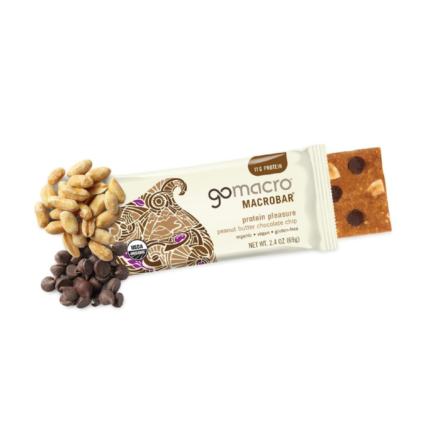 أشرطة بروتين نباتية عضوية من GoMacro MacroBar، 11 جرامًا من البروتين النباتي، 280 سعرًا حراريًا (2.3 أونصة، 12 قطعة) 