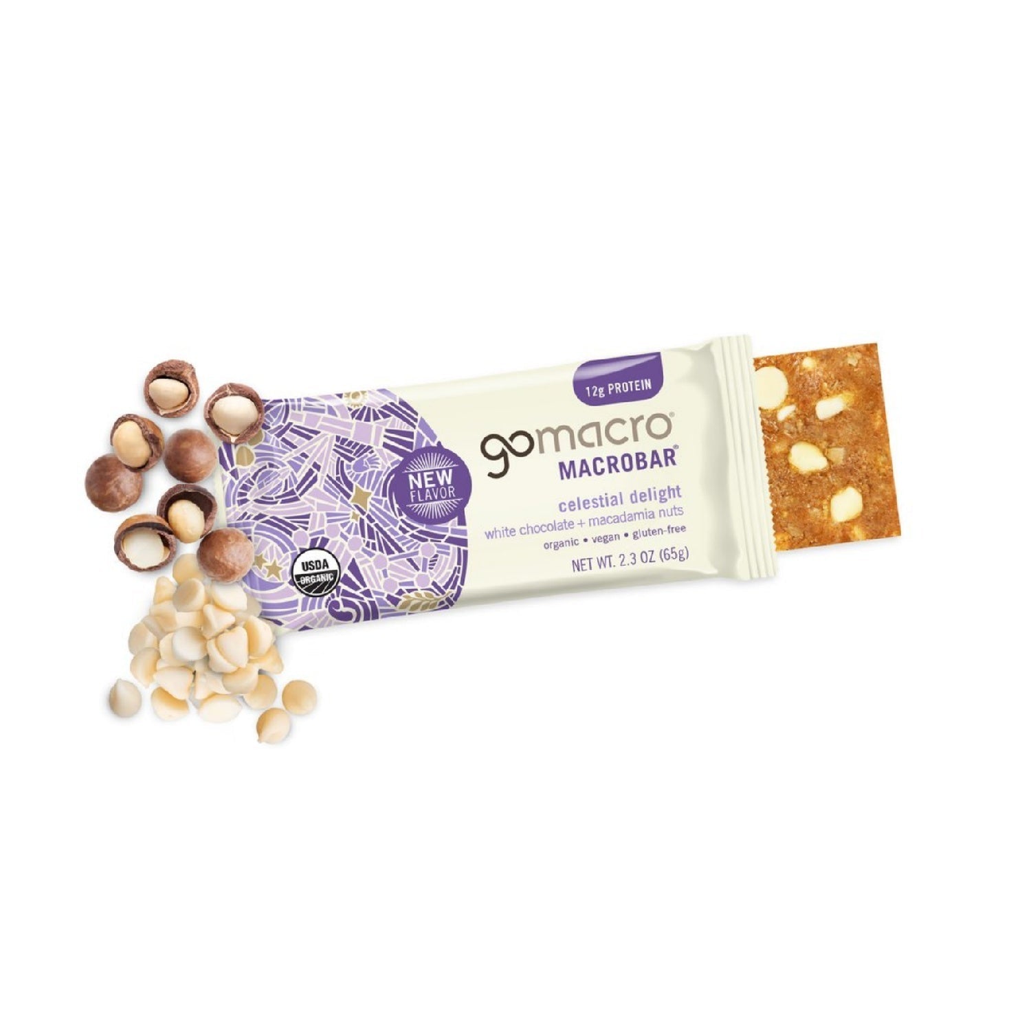 أشرطة بروتين نباتية عضوية من GoMacro MacroBar، 11 جرامًا من البروتين النباتي، 280 سعرًا حراريًا (2.3 أونصة، 12 قطعة) 