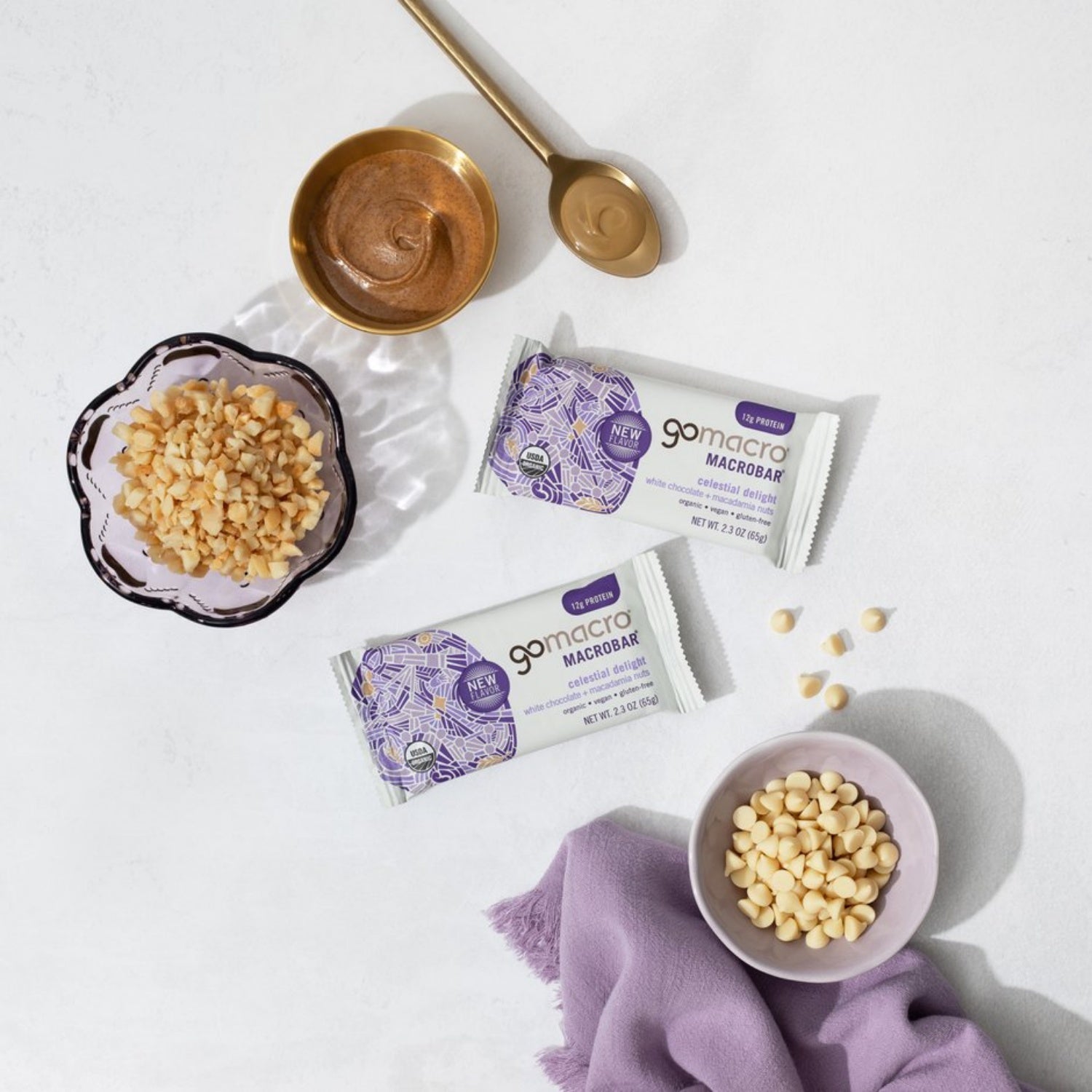 أشرطة بروتين نباتية عضوية من GoMacro MacroBar، 11 جرامًا من البروتين النباتي، 280 سعرًا حراريًا (2.3 أونصة، 12 قطعة) 